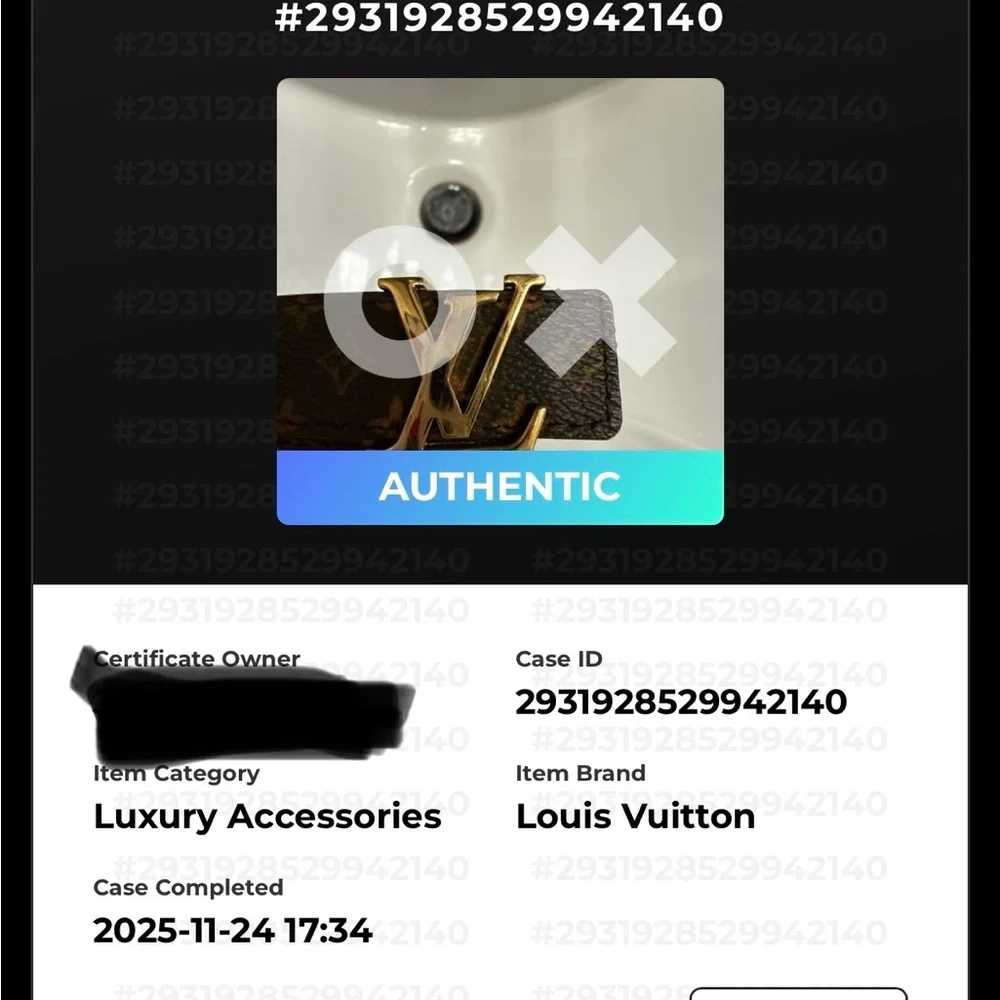 ***SOLD*** Louis Vuitton Brown and Gold Monogram Belt size 85 w/COA - Picture 5 of 7